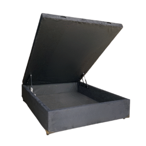 Cama Box Baú Viuvão Suede Preto - Com Pistão A Gás