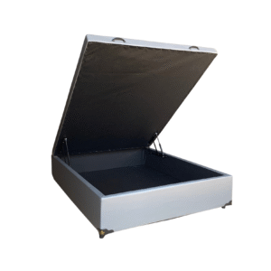 Cama Box Baú Viuvão Sintético Cinza - Com Pistão A Gás