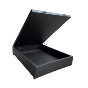 Cama Box Baú Viuvão Sintético Preto - Com Pistão A Gás