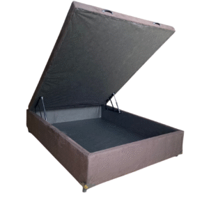 Cama Box Baú Viuvão Suede Marrom - Estrutura Reforçada - Com Pistão A Gás