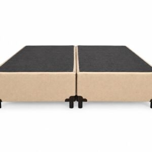 Base Box King Bipartido Blindado Linhão Bege