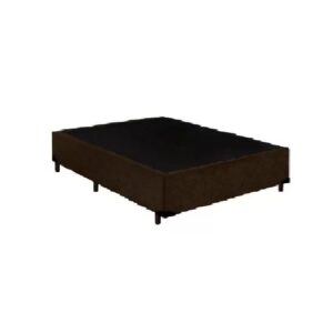 Base Box Casal Suede Marrom