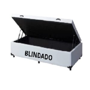 Cama Box Baú Solteirão King Blindado Sintético Branco