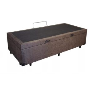 Cama Box Baú Solteirão King Suede Marrom