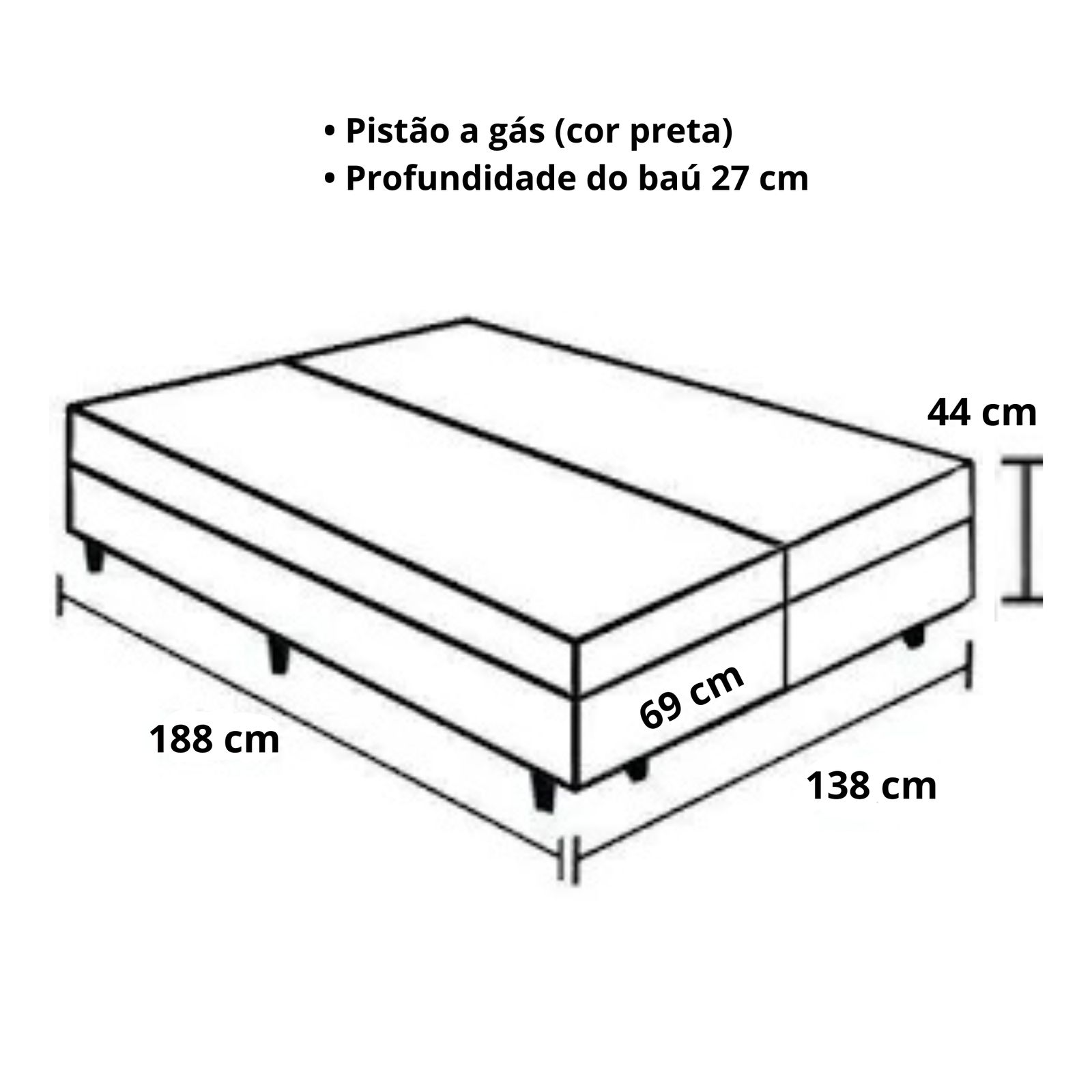 casal bipartido medida
